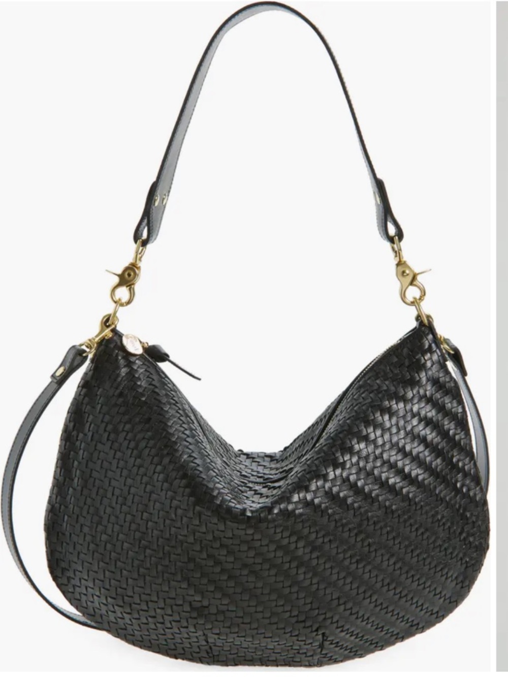 Clare V Black Woven Moyen Shoulder and Crossbody Bag